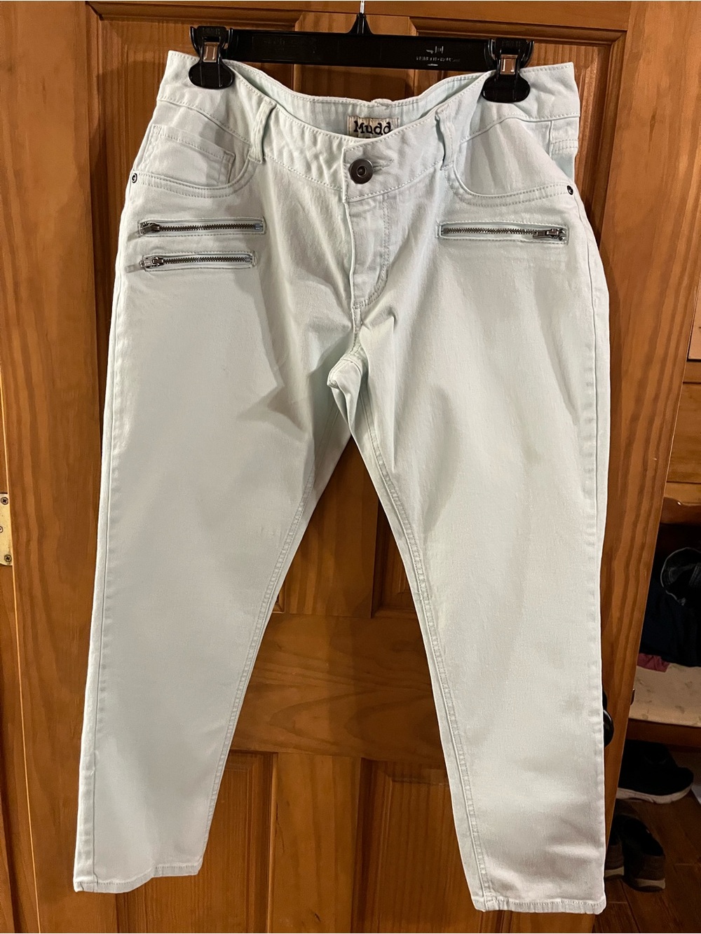 Mudd Light Mint Zipper Pocket Jeans Size 13